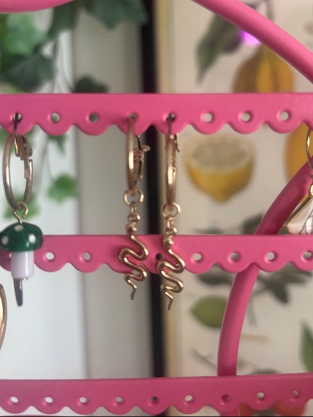 Gold Snake Hoop Earrings
